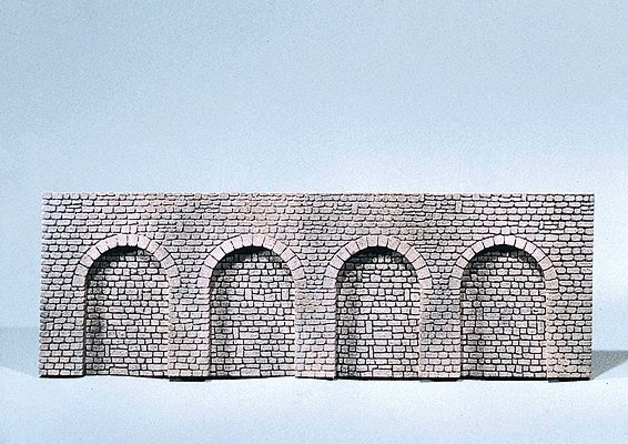 Arcades - Natural Stone w/Round Arch (gray) -- 14-3/4 x 5 x 1/2′ 37 x 12.5 x 1.2cm, HO, Faller Gmbh 170838
