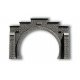 Profi-Plus Scenic Components -- Tunnel Portal Double-Track (gray) 8-1/4 x 5-11/16′ 21 x 14.5cm, HO, Noch Gmbh & Co 58052