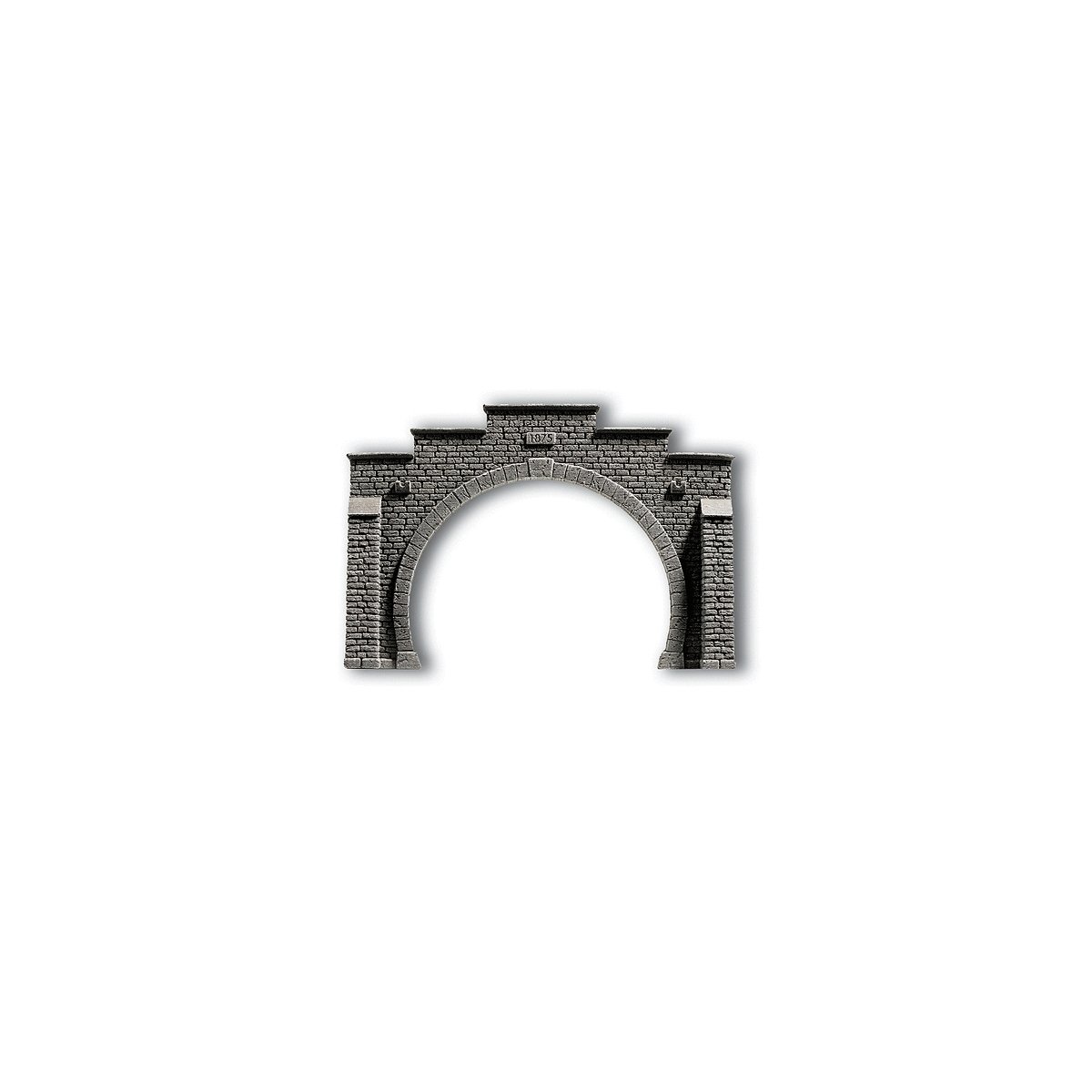 Profi-Plus Scenic Components -- Tunnel Portal Double-Track (gray) 8-1/4 x 5-11/16′ 21 x 14.5cm, HO, Noch Gmbh & Co 58052