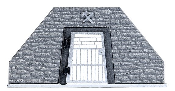 Mine Entrance For Miners -- 2-13/16 x 1-1/4′ 7.2 x 3.2cm, HO, Busch Gmbh & Co Kg 1472