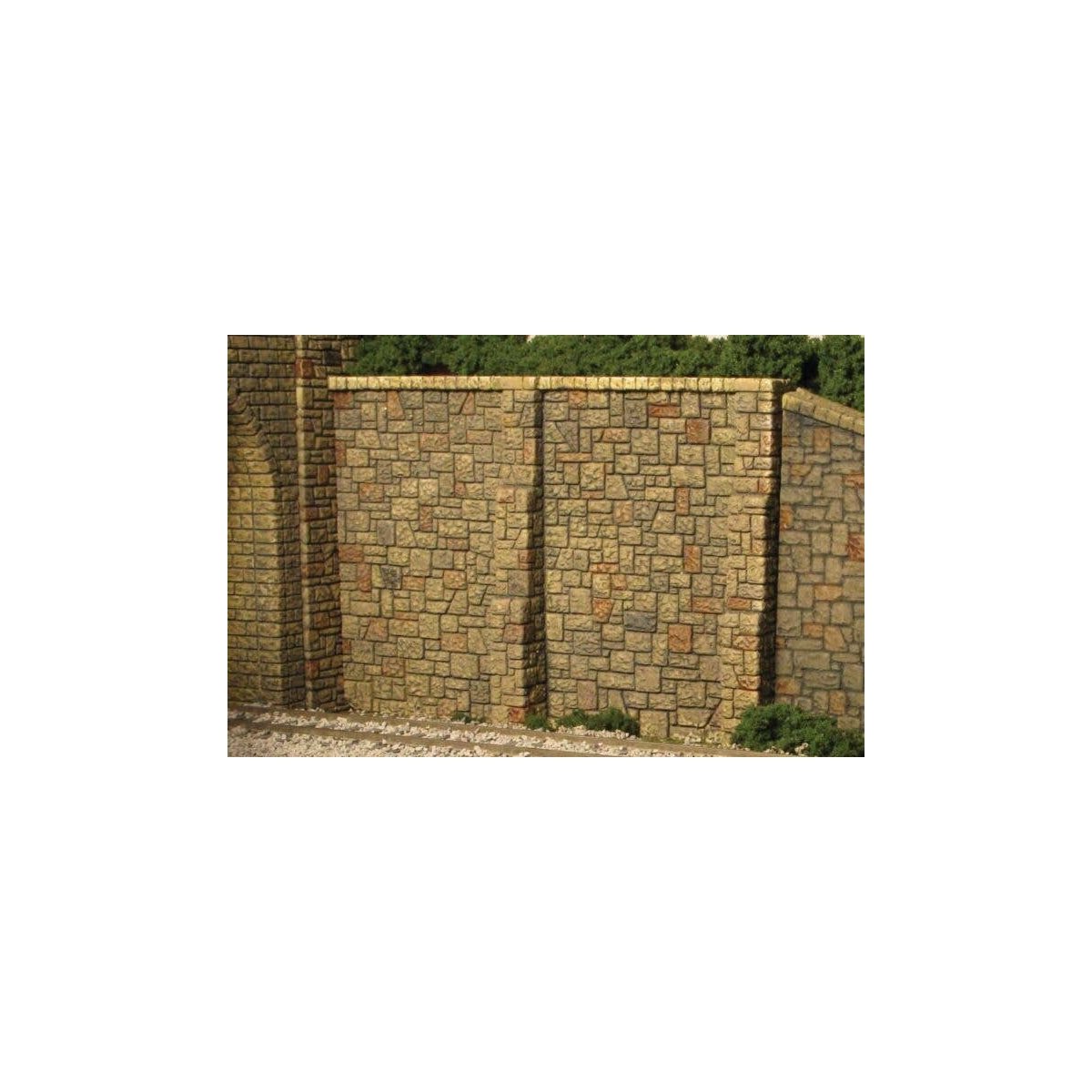Retaining Wall -- Random Stone pkg(2), HO, Monroe Models 108