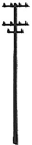 Telephone Poles -- Three-Arm Style, O, Plastruct Inc 94851