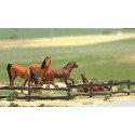 Fences -- Farm Field Set - 52′ 132cm (brown), HO, Busch Gmbh & Co Kg 6008