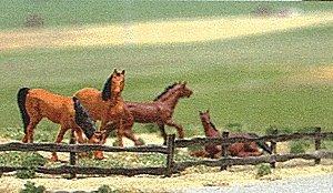 Fences -- Farm Field Set - 52′ 132cm (brown), HO, Busch Gmbh & Co Kg 6008