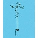 Light Poles w/Light Heads (Nonworking) pkg(2) -- For Yards, Industrial, Engine Facility, Etc., HO, Details West 455