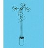 Light Poles w/Light Heads (Nonworking) pkg(2) -- For Yards, Industrial, Engine Facility, Etc., HO, Details West 455