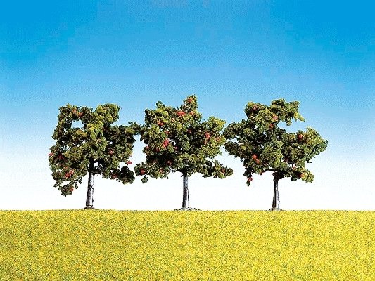 Fruit Trees -- Apple - 3-1/4 to 4′ 8.3 to 10.2cm pkg(3), All Scales, Faller Gmbh 181403