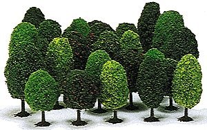 Deciduous Trees -- Assortment pkg(25), All Scales, Busch Gmbh & Co Kg 6487