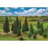 Mixed Forest Trees -- 1-3/8 to 3-1/2′ 3.5 to 9cm Tall pkg(25), All Scales, Faller Gmbh 181540