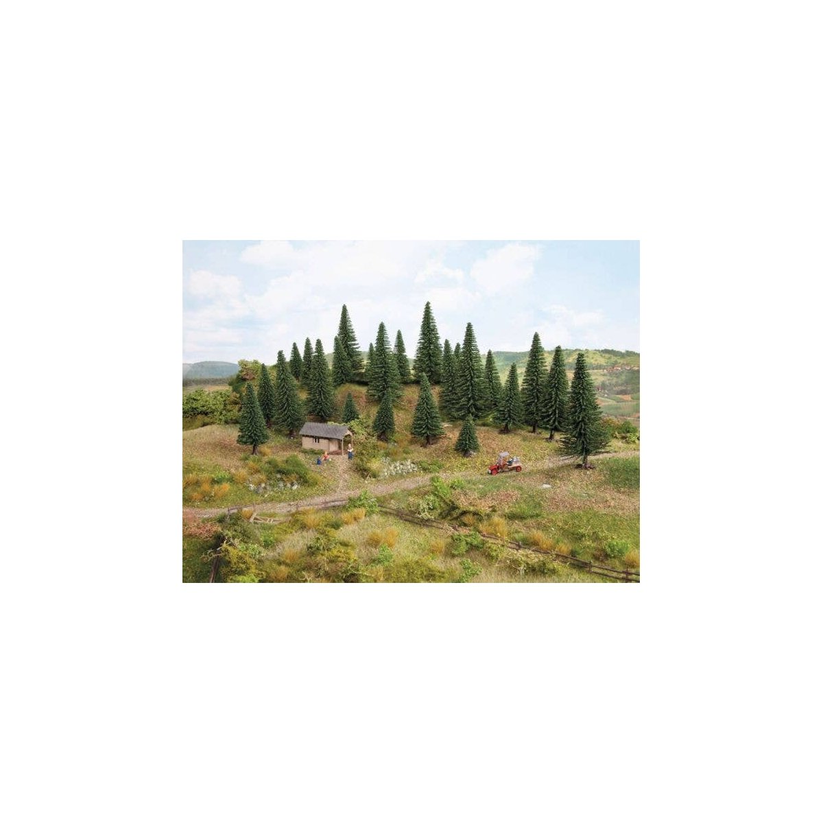 Tall Fir Trees -- 6-5/16 - 7-1/2′ 16-19cm Tall pkg(10), All Scales, Noch Gmbh & Co 26822