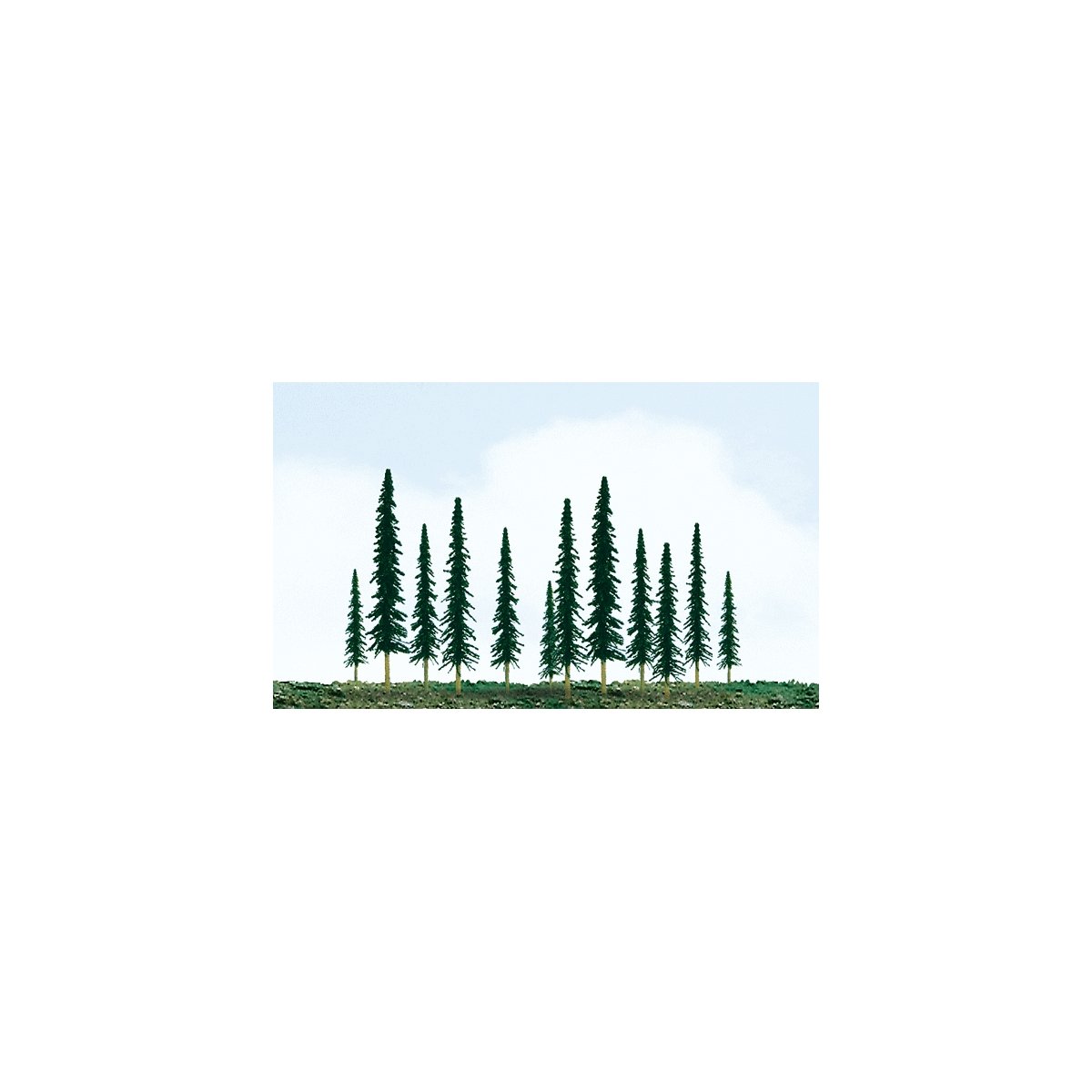 Pine Trees -- 4-6′ 10.2 - 15.2cm pkg(24), All Scales, JTT Miniature Tree 92011