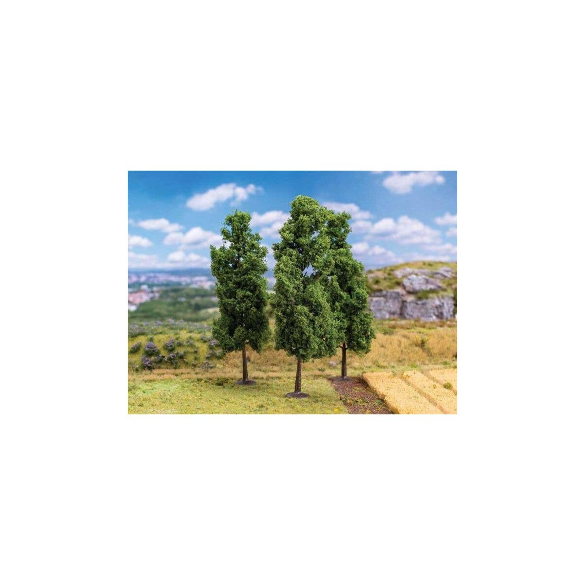 Poplar Trees -- 5-1/8′ 13cm Tall pkg(3), All Scales, Faller Gmbh 181576
