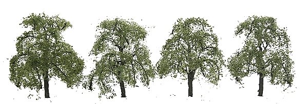 Professional Series Ash Trees -- 2′ 5.1cm Tall pkg(4), N, JTT Miniature Tree 94423