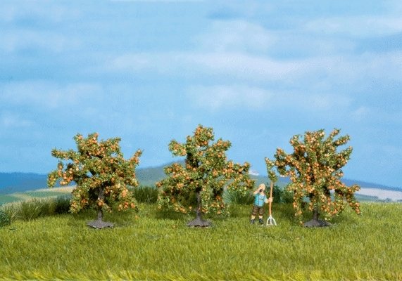 Orange Trees -- 1-9/16′ 4cm Tall pkg(3), All Scales, Noch Gmbh & Co 25114