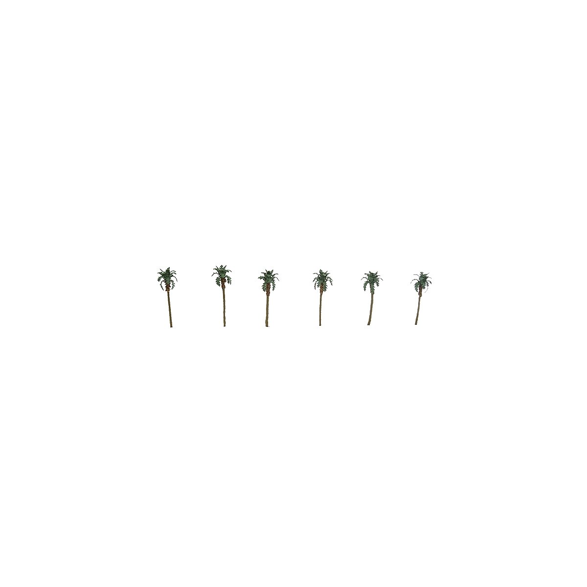 Palm Trees - Professional Series -- 1-1/2′ 3.8cm pkg(6), Z, JTT Miniature Tree 94235