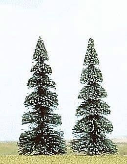 Pine Trees -- 4-5/16′ 11cm pkg(2), All Scales, Busch Gmbh & Co Kg 6105