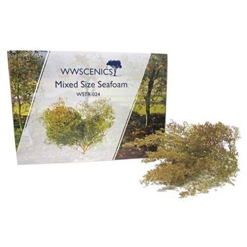 Seafoam Natural Armatures Trees Box Kit -- Mixed Sizes plus 4 Foliage Colors, All Scales, Peco WSTR024
