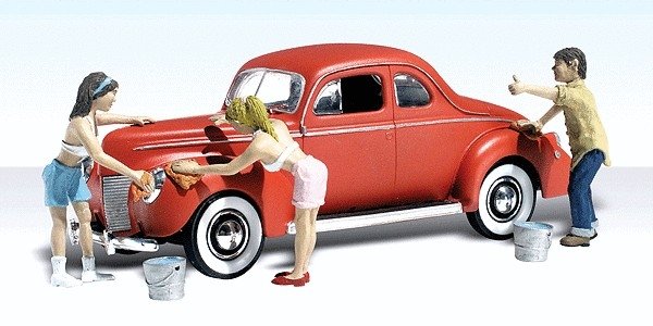 German Post 3 - Tiny Scenes -- Figure and Cart, HO, Noch Gmbh & Co 16524