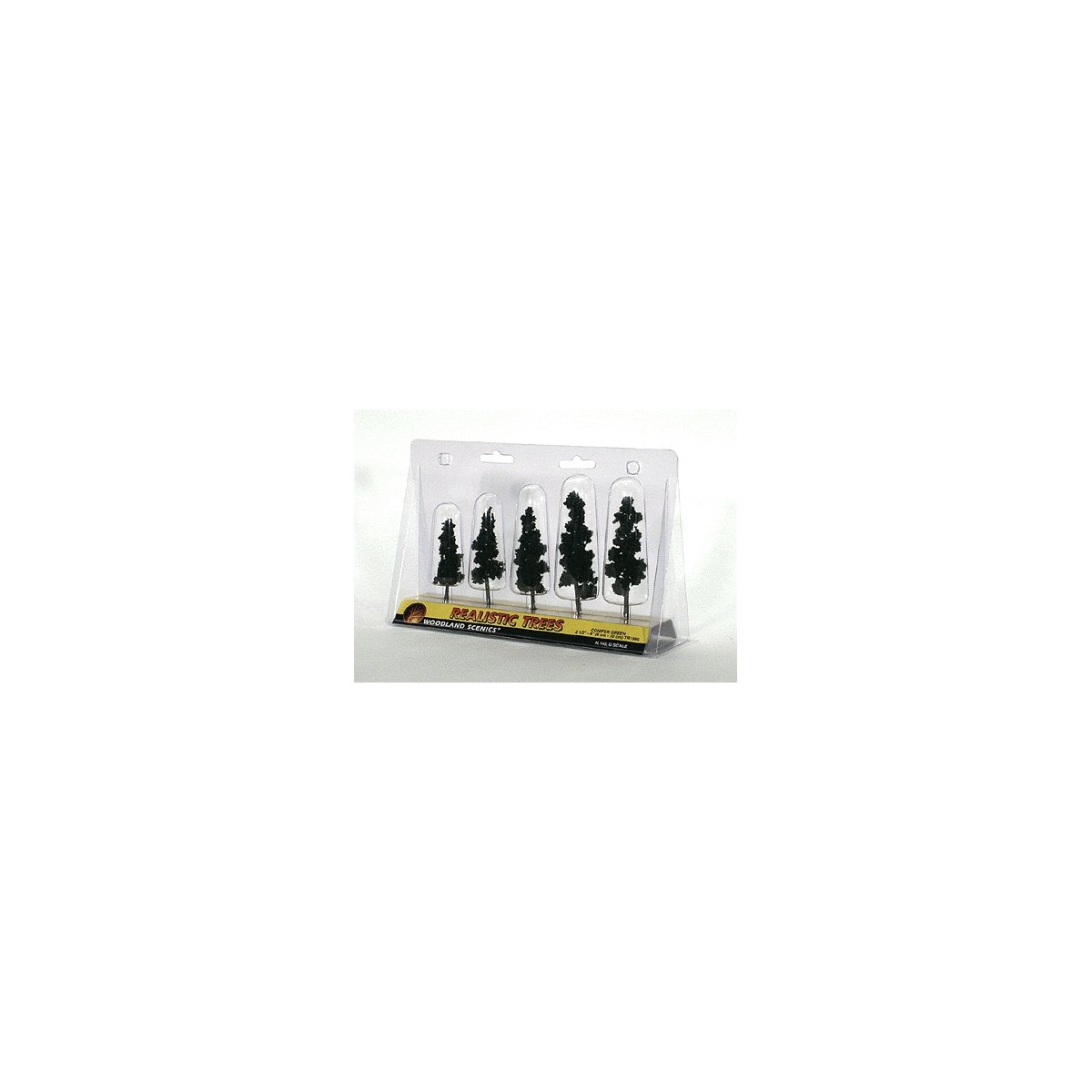 Ready Made Realistic Trees(TM) - Pines -- Conifer Green - 2-1/2 to 4′ 6.4 to 10.2cm pkg, All Scales, Woodland Scenics 1560