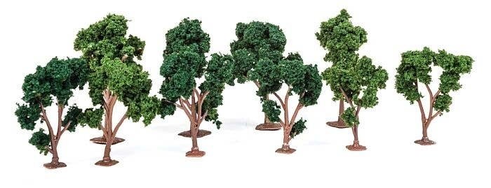Deciduous Trees - Super Scenic Series -- Green 2 - 3′ 5.1 - 7.6cm pkg(10), All Scales, JTT Miniature Tree 92130