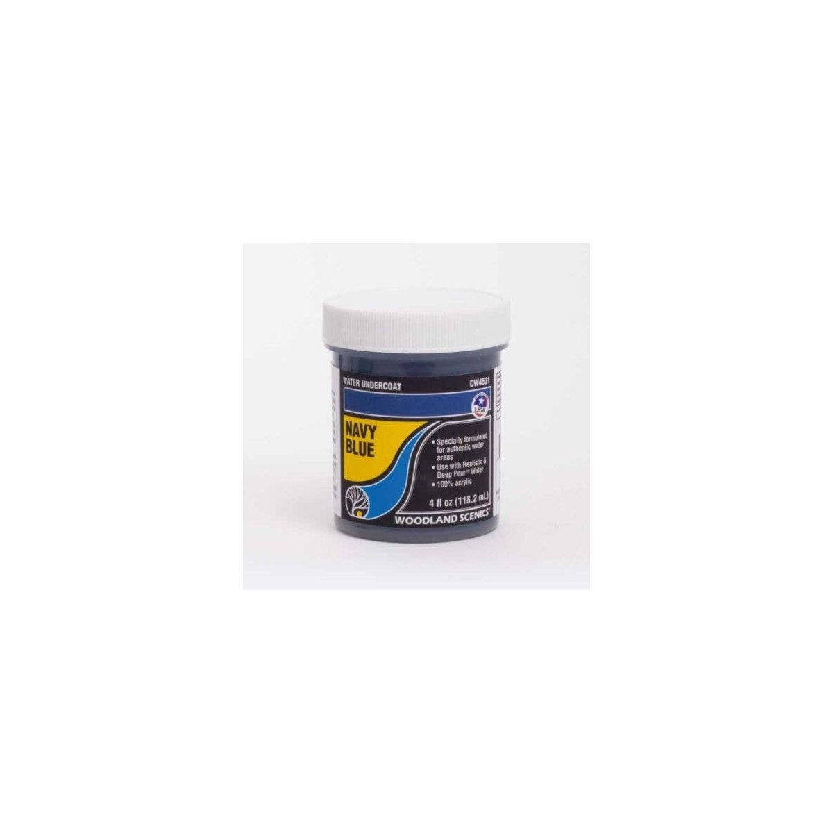 Water Undercoat - Water System - 4oz 118mL -- Navy Blue, All Scales, Woodland Scenics 4531