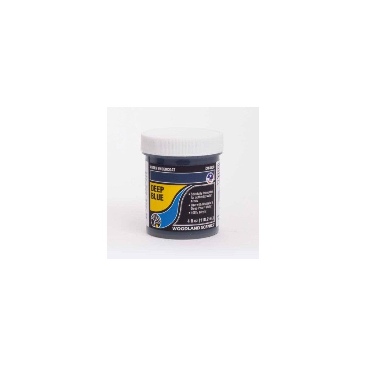 Water Undercoat - Water System - 4oz 118mL -- Deep Blue, All Scales, Woodland Scenics 4530