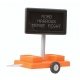 Mobile Highway Sign w/3v DC Transformer -- Road Narrows Merge Right, O, Miniatronics Corp. 8550501