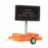 Mobile Highway Sign w/3v DC Transformer -- Road Narrows Merge Right, O, Miniatronics Corp. 8550501