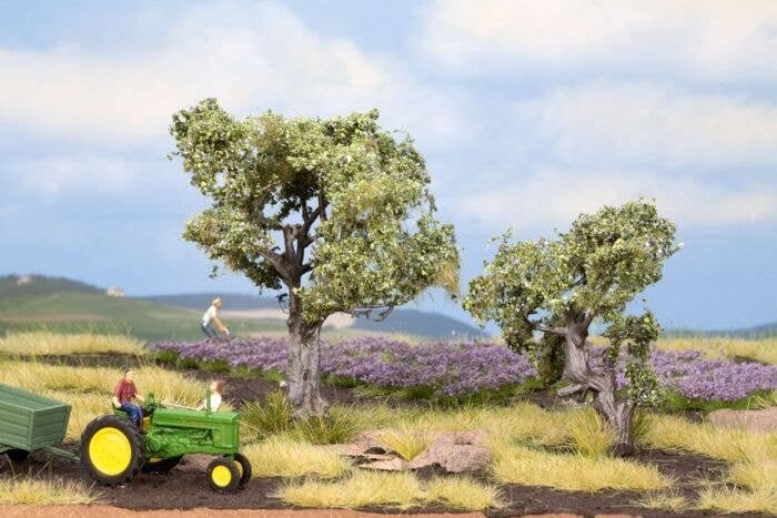 Olive Trees -- 1 Each: 2-3/8` 6cm Tall & 3-1/2` 9cm, ALL, Noch Gmbh & Co 21995