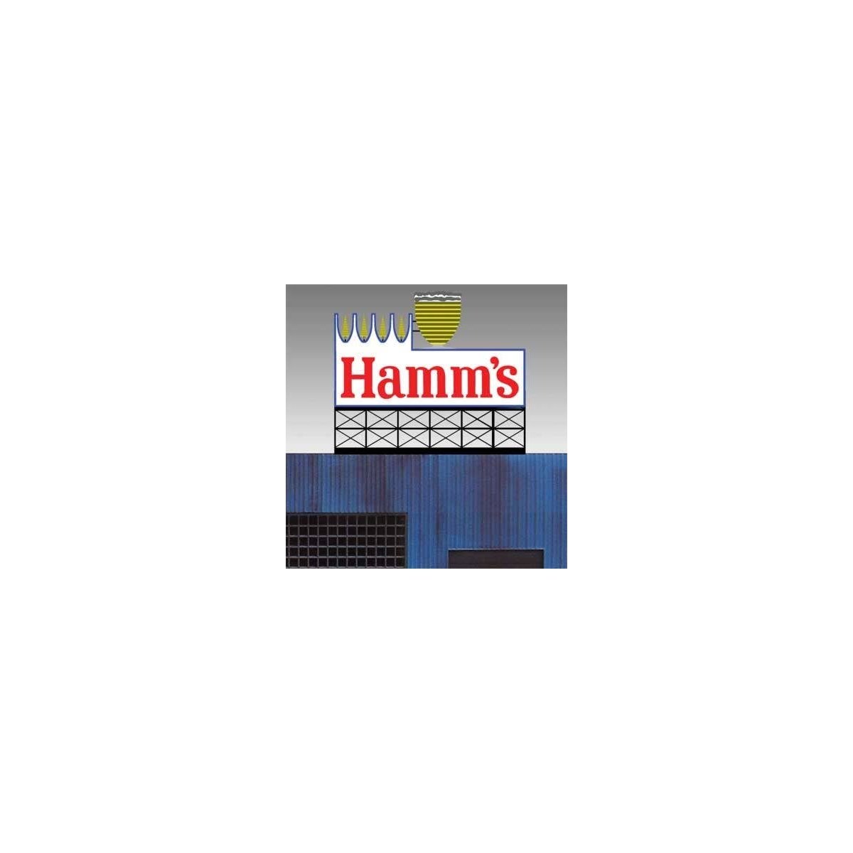 Hamm`s Brewing Animated Neon Billboard -- Large for HO and O Scales 5-1/8 x 4-3/8` 13, All Scales, Micro Structures 883451