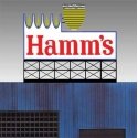 Hamm`s Brewing Animated Neon Billboard -- Large for HO and O Scales 5-1/8 x 4-3/8` 13, All Scales, Micro Structures 883451