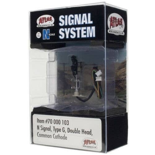 All Scales Signal System -- Double-Head Type G Signal, N, Atlas Model Railroad Co. 70000103