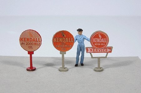 Vintage Gas Station Curb Signs -- Kendall pkg(3), HO, JL Innovative Design 474