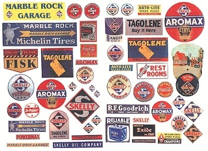 Vintage Gas Station Signs -- Skelly 1930s-50s pkg(50), HO, JL Innovative Design 233