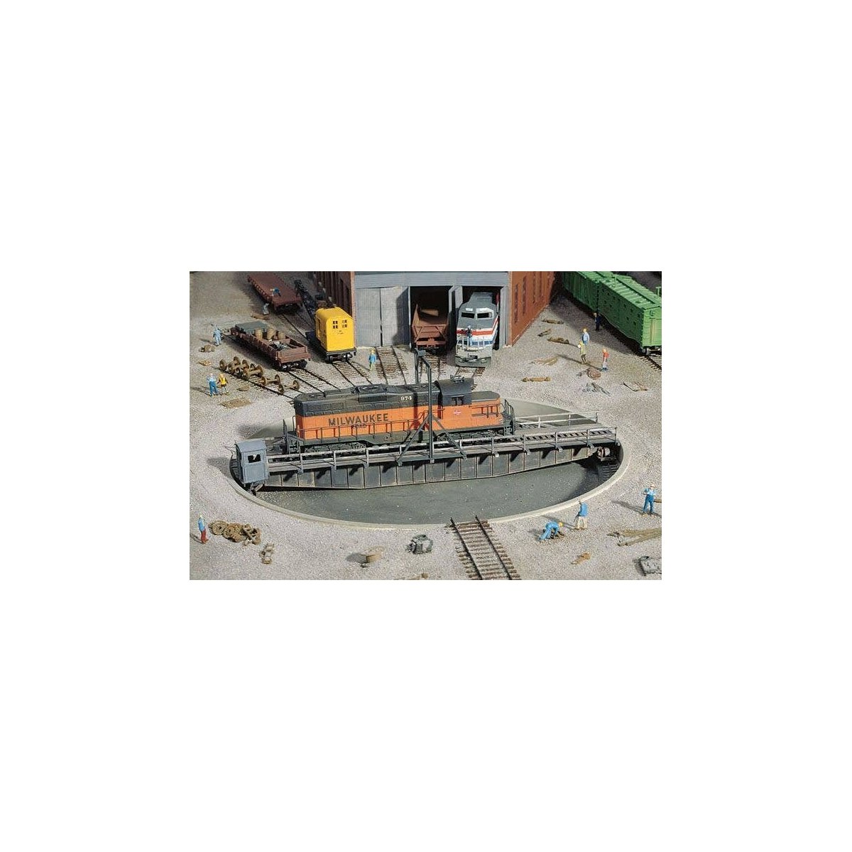 90` Turntable -- Kit - Pit Diameter: 13-3/16` 33cm Bridge Holds Loco Up To 12-3/8` 30.9c, HO, Walthers Cornerstone 3171