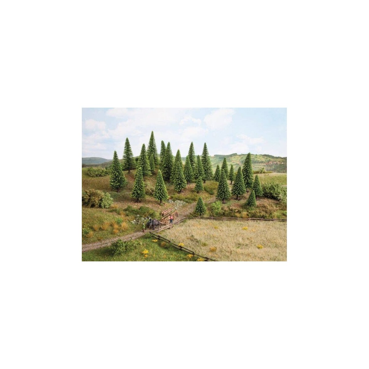 Tall Spruce Trees -- 6-5/16 - 7-1/2′ 16-19cm Tall pkg(10), ALL, Noch Gmbh & Co 26827