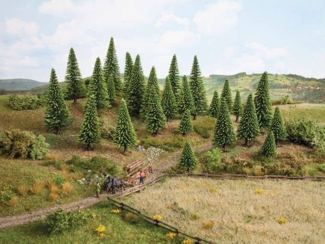 Tall Spruce Trees -- 6-5/16 - 7-1/2′ 16-19cm Tall pkg(10), ALL, Noch Gmbh & Co 26827