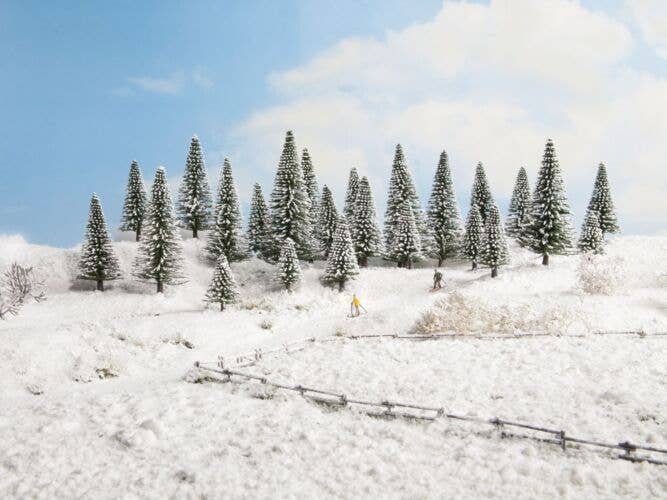 Snow-Covered Fir Trees -- 2 - 5-1/2′ 5-14cm Tall pkg(10), ALL, Noch Gmbh & Co 26928