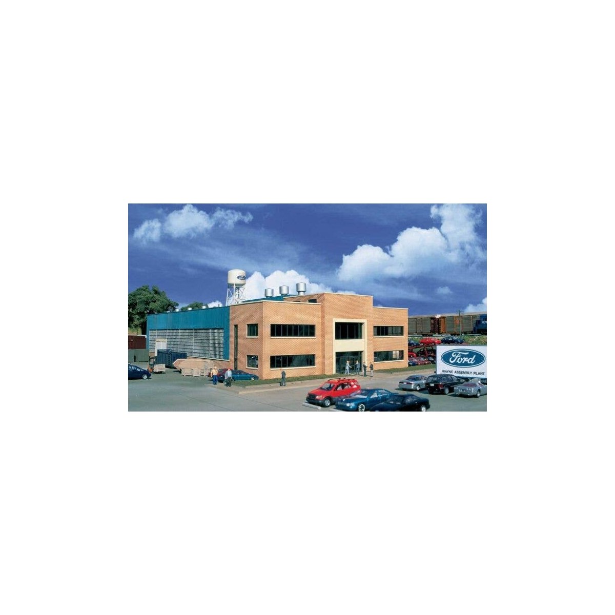 Ford(R) Automotive Assembly Plant -- Kit - 23-1/8 x 11-13/16 4-3/4′ 58.7 x 30 x 12cm, HO, Walthers Cornerstone 4142