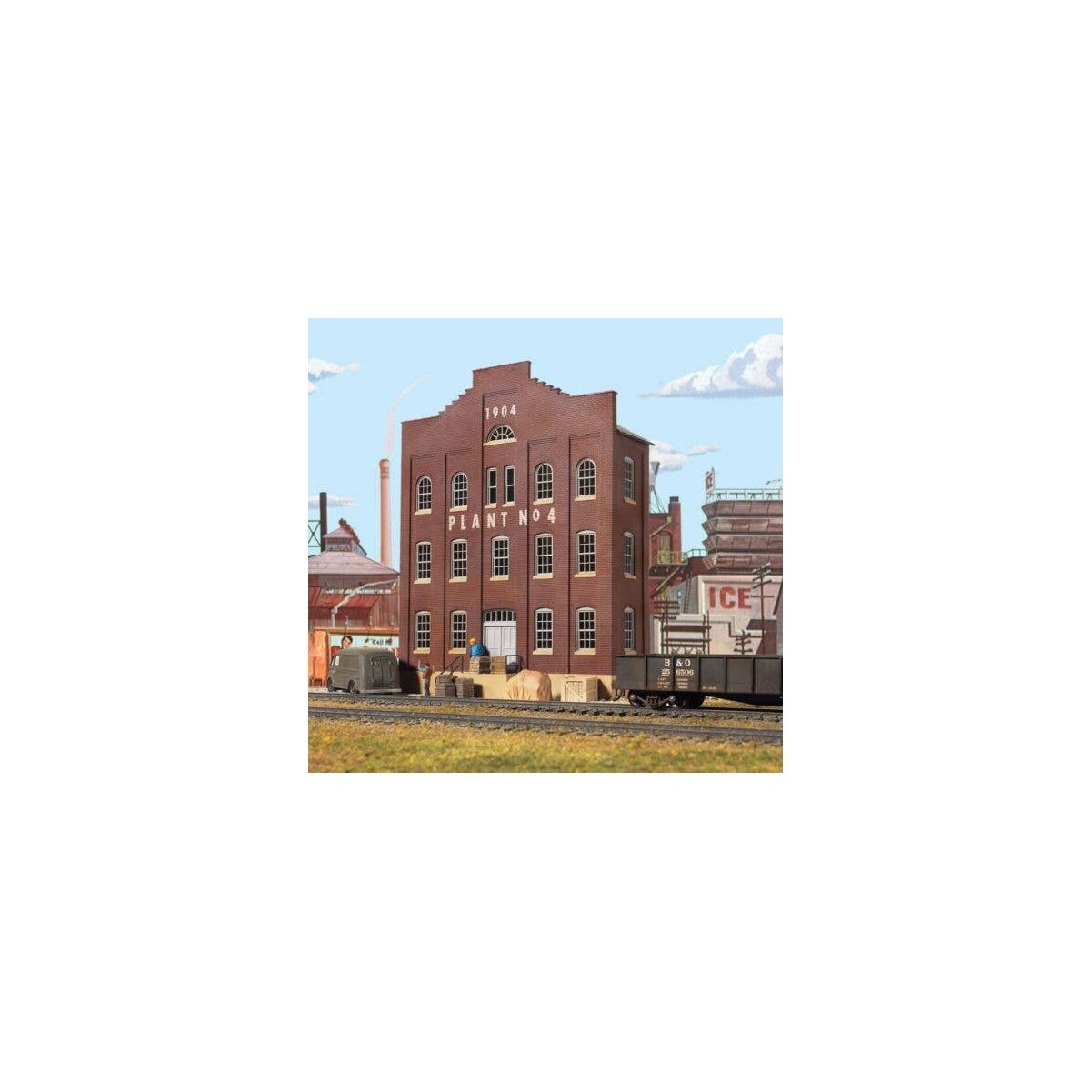 Plant No. 4 Background Building -- Kit - 6 x 2-1/4 x 7-1/2′ 15 x 5.6 x 18.7cm, HO, Walthers Cornerstone 3183