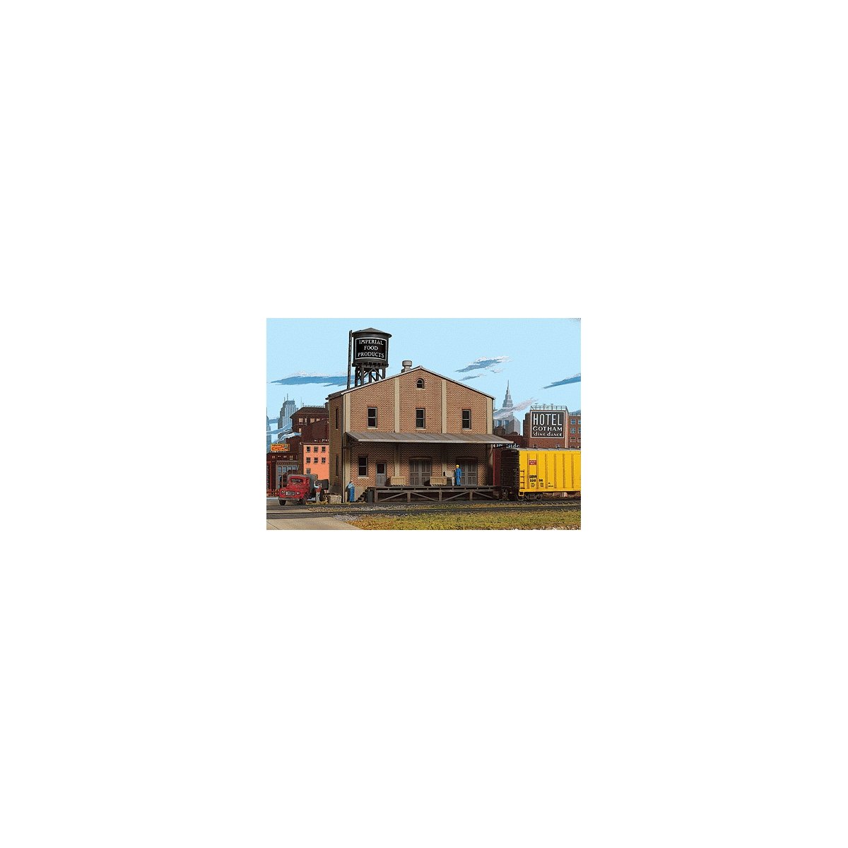 Imperial Food Products Background Building -- Kit - 6-1/4 x 3-1/4 x 7-1/2′ 15.9 x 8.3 x 19c, HO, Walthers Cornerstone 3184
