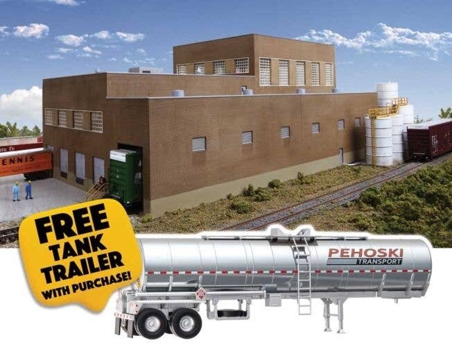 Superior Paper Maper Mill -- Kit with Free SceneMaster Tank Trailer, HO, Walthers Cornerstone B3902