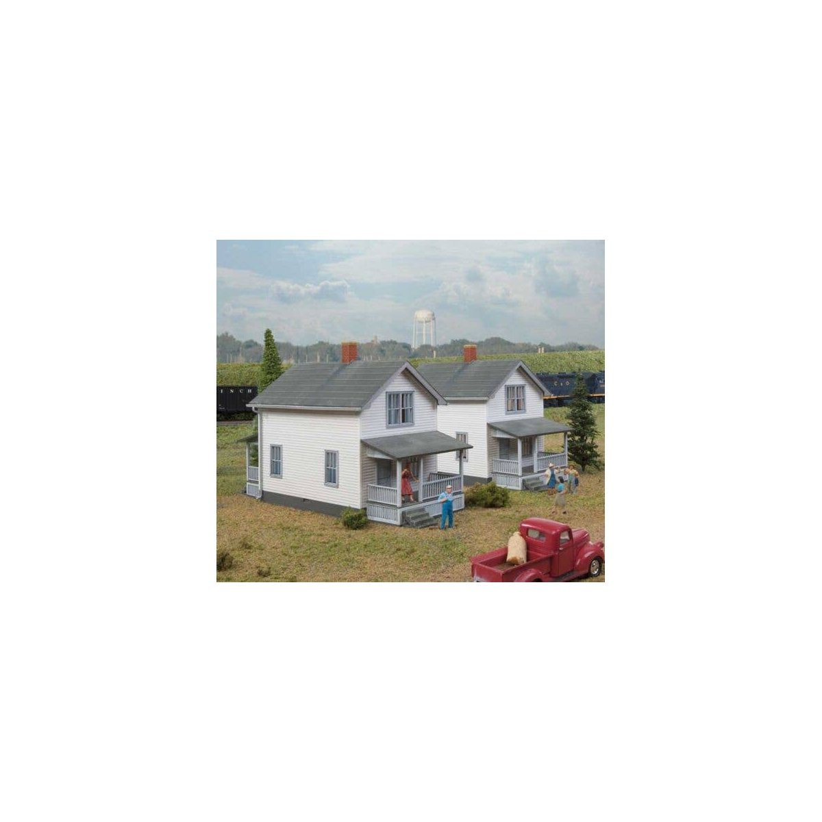 Company House pkg(2) -- Kit - Each: 6-7/16 x 2-13/16 x 3-3/4′ 16.3 x 7.1 x 9.4cm, HO, Walthers Cornerstone 3790