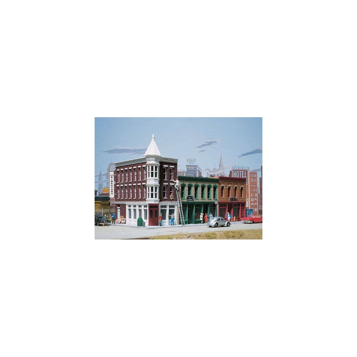 Merchant`s Row II -- Kit - 6-1/4 x 3-1/2 x 3-5/8` 15.9 x 8.9 x 9.2cm, N, Walthers Cornerstone 3224