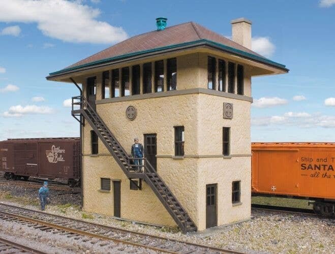 Santa Fe Interlocking Tower -- Kit - 2-7/8 x 4-7/8 x 5-1/8′ 7.3 x 12.3 x 13cm, HO, Walthers Cornerstone 2983