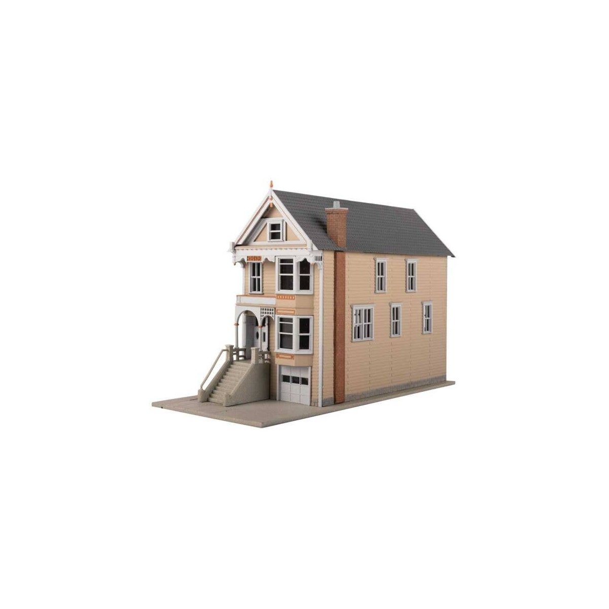 Queen Anne House Victorian House -- Kit - 3-9/16 x 7-11/16 x 5′ 9.05 x 19.53 x 12.7cm, HO, WalthersTrainline 951
