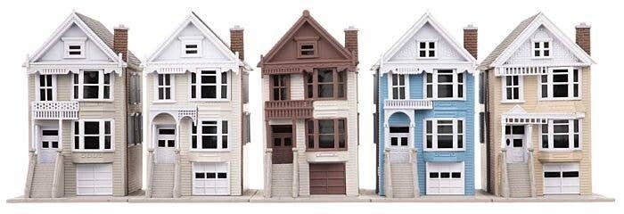 Victorian House 5-Kit Set -- One Each: Kavanaugh, Queen Ann, Steiner, Painted Lady, Gingerbread, N, WalthersTrainline B1050