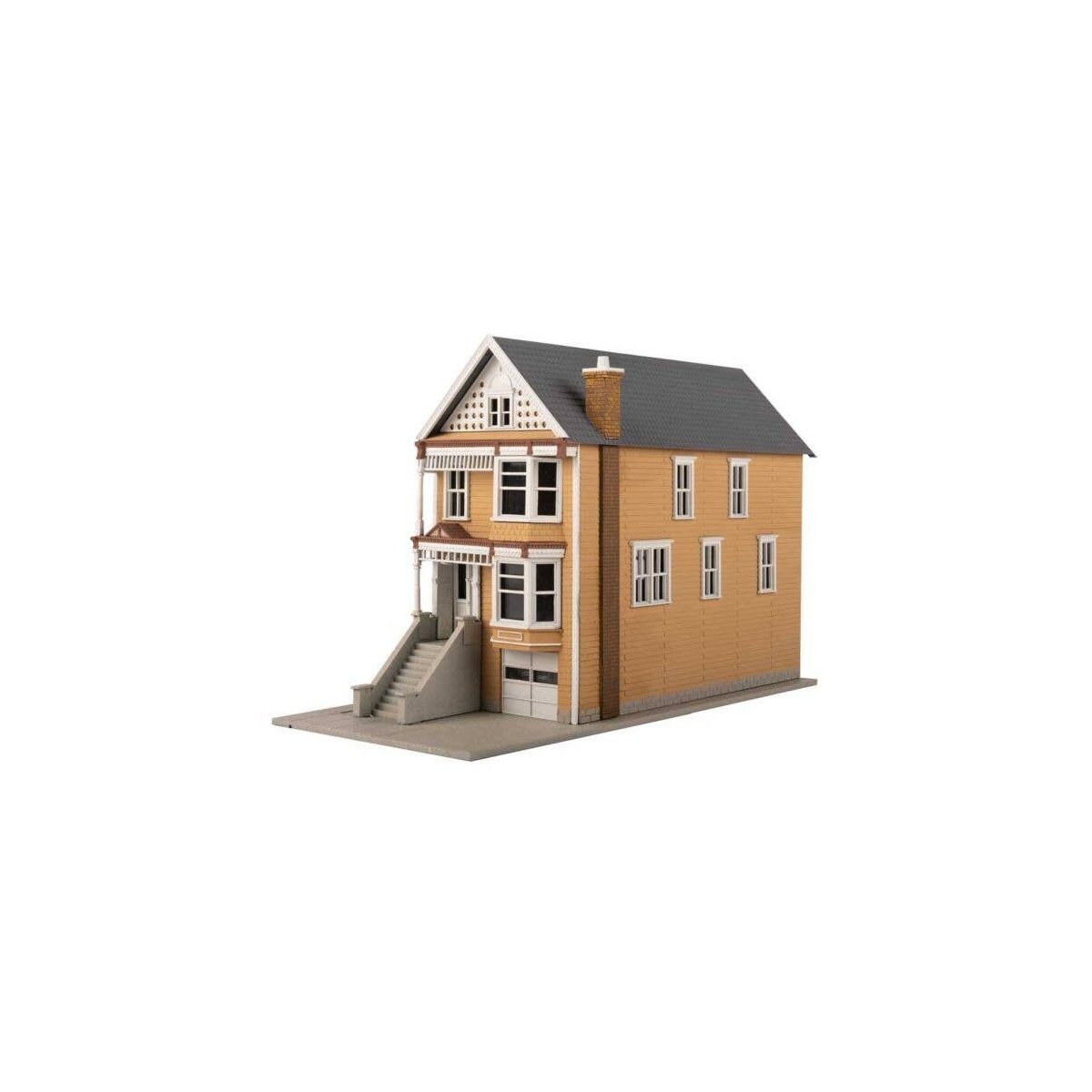 Gingerbread House Victorian House -- Kit - 3-9/16 x 7-11/16 x 5′ 9.05 x 19.53 x 12.7cm, HO, WalthersTrainline 954