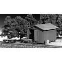 Handcar Shed w/Handcar & Trailer -- Kit - 1-5/8 x 2-11/16′ 4.1 x 6.8cm, HO, Tichy Train Group 7011