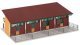 Horse Stable -- Kit - Includes 4 Horses - 9-3/16 x 4-5/8 x 2-3/4′ 23.3 x 11.8 x 7cm, HO, Faller Gmbh 130597